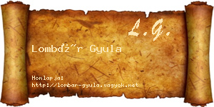 Lombár Gyula névjegykártya