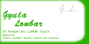 gyula lombar business card